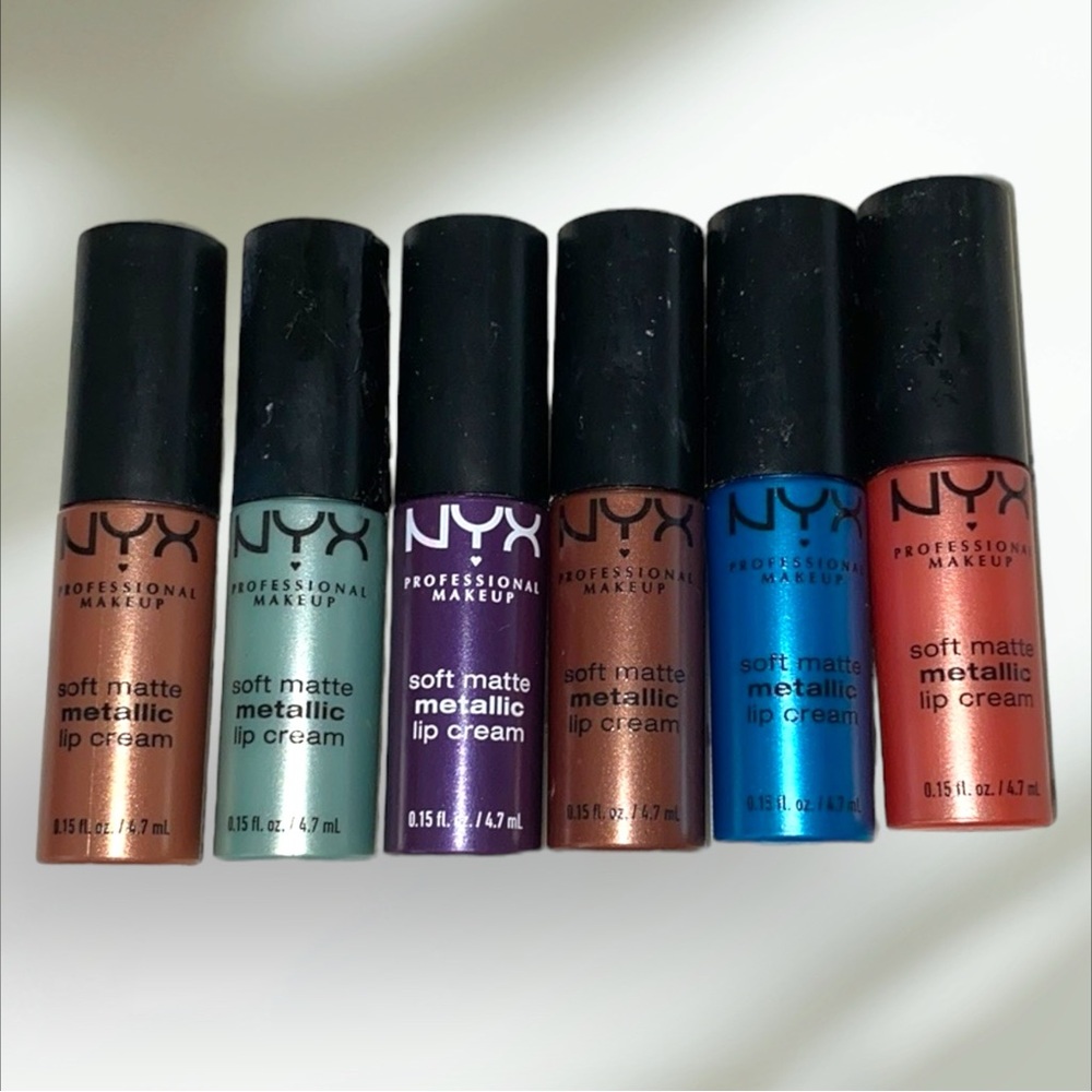NYX COSMETICS NWOT Soft Matte Metallic Lip Cream, Set of 6.